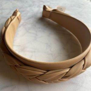 Anthropologie Faux Leather Braided Headband